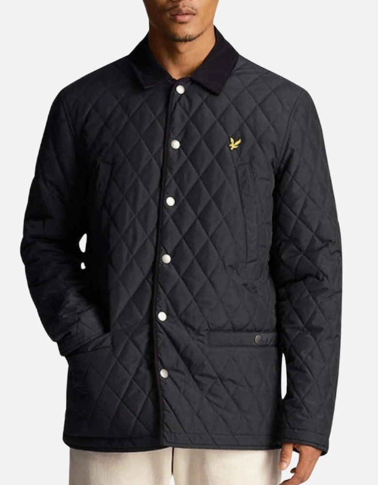 Lyle & Scott Branded Emblem Dark Navy Quilted Jacket