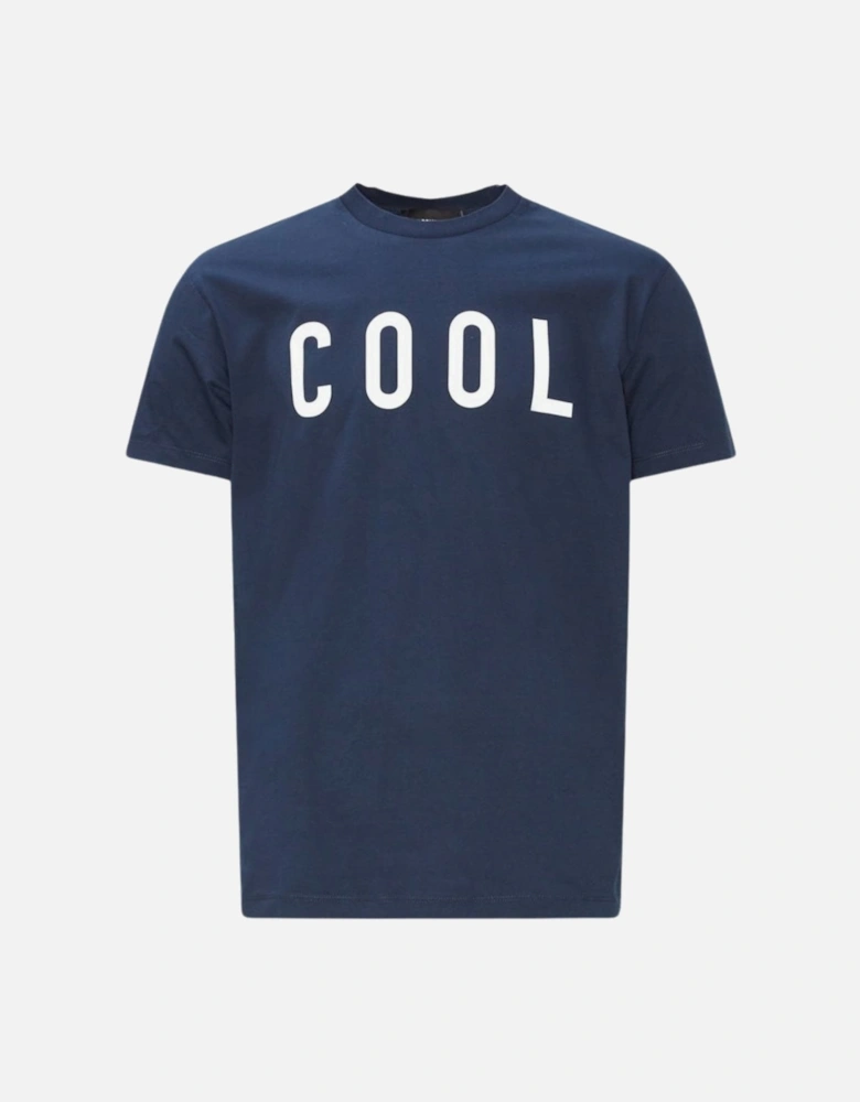 Cool Print Logo Navy Blue T-Shirt