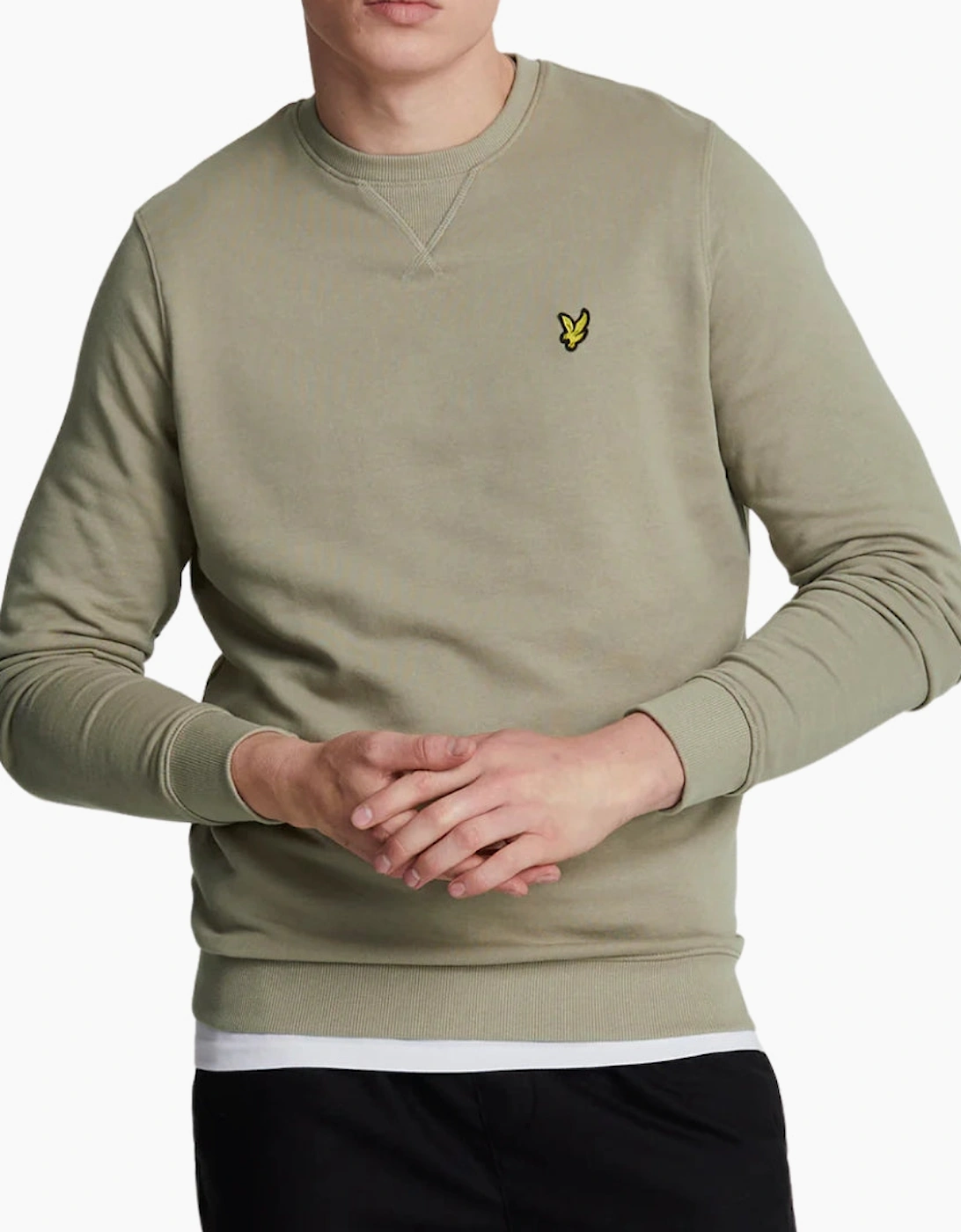 Lyle And Scott Men's Tan Lyle & Scott Branded Sage Uniform Green Pull-Over Sweatshirt  42 Xl