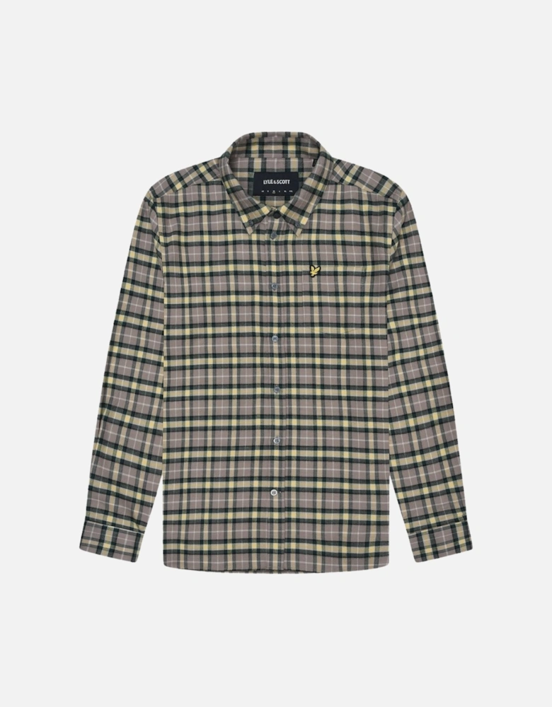 Lyle & Scott Check Flannel Argyle Teal Green Long Sleeve Shirt