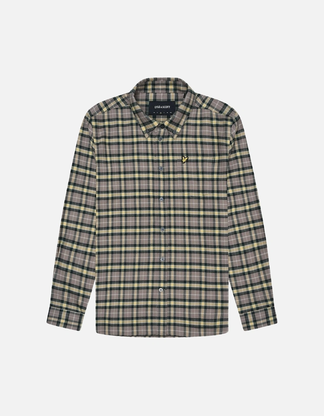 Lyle & Scott Check Flannel Argyle Teal Green Long Sleeve Shirt, 4 of 3