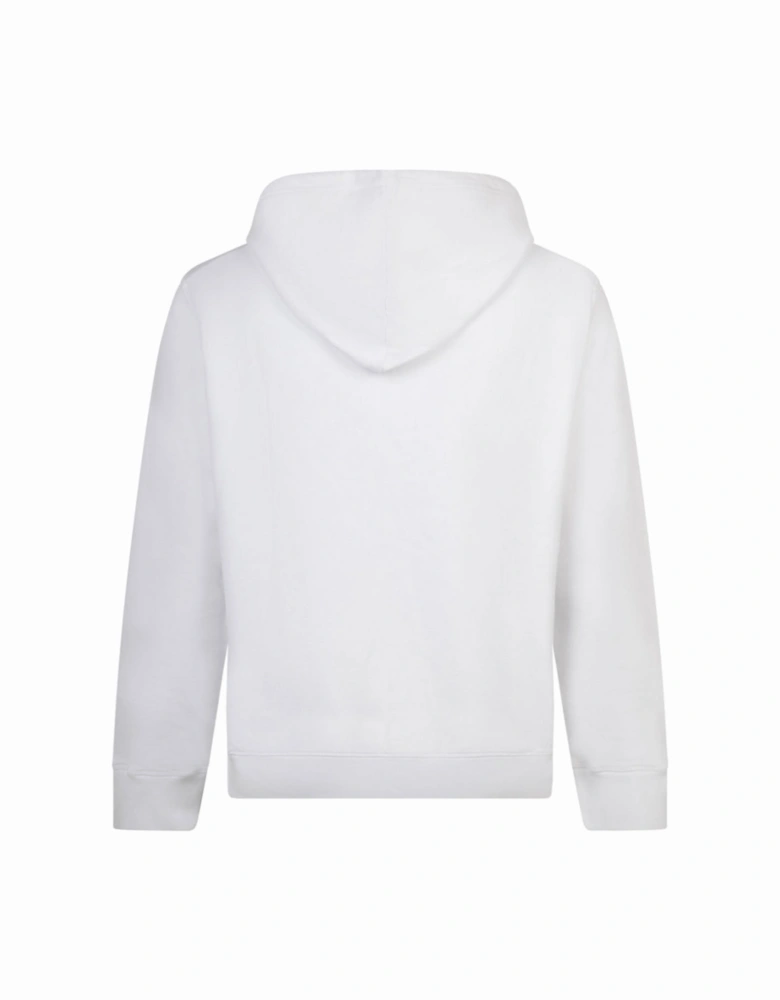 Regular Fit Icon Logo White Hoodie