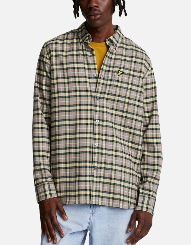 Lyle & Scott Check Flannel Argyle Teal Green Long Sleeve Shirt