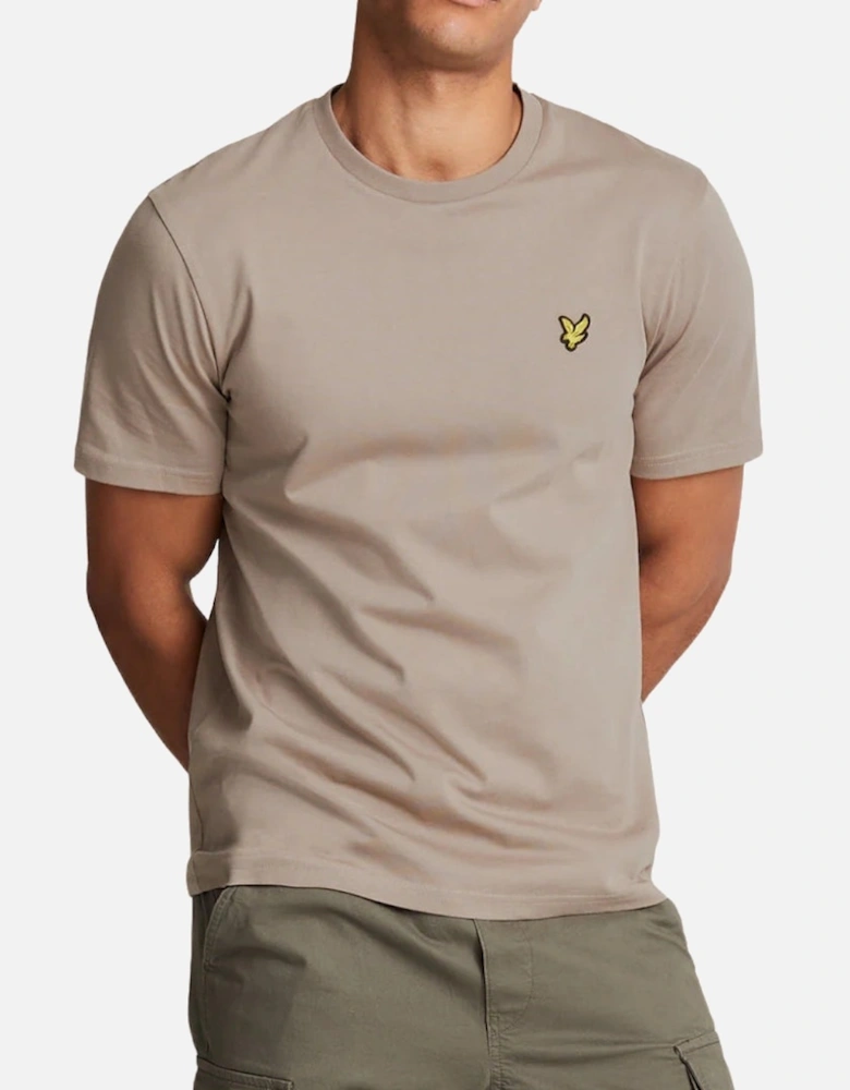 Lyle & Scott Branded Chest Logo Heritage Taupe Brown T-Shirt