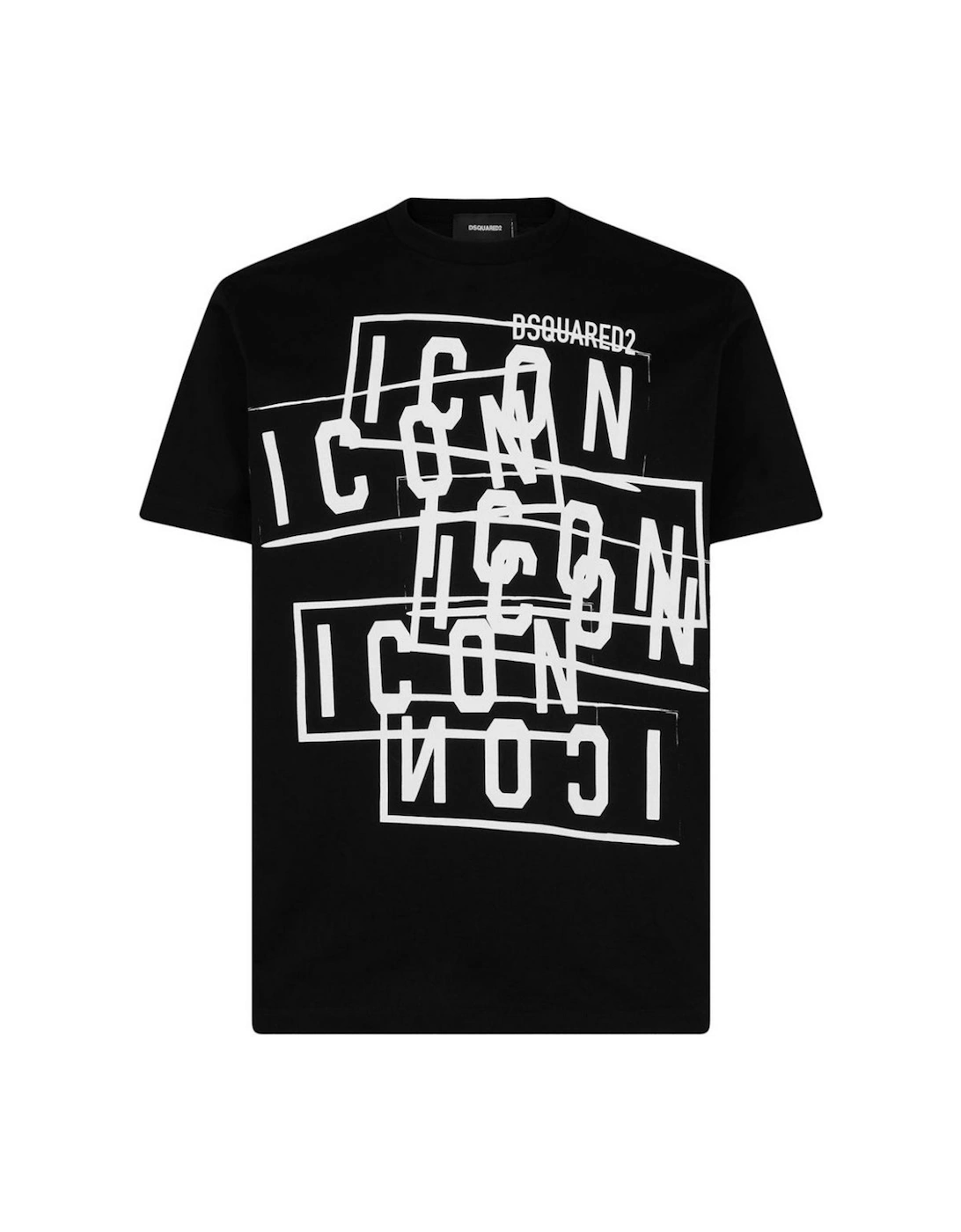 Dsquared2 Men's Black Icon Stamps Logo T-Shirt  34 Xs