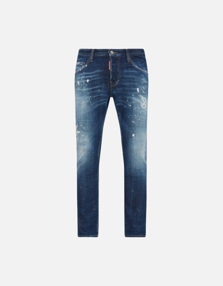 Skater Jean Paint Splatter Blue Jeans