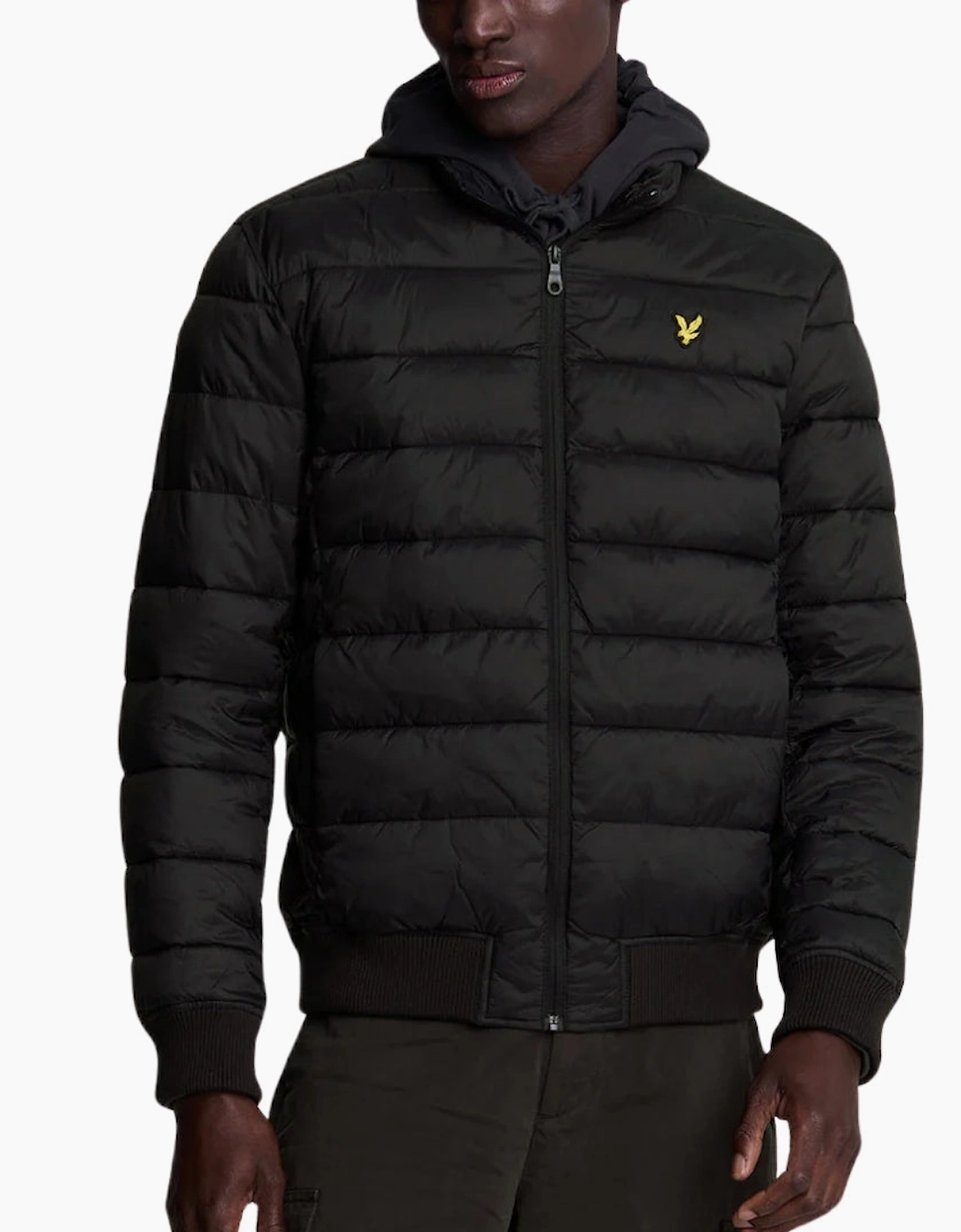Men's Lyle & Scott Funnel Neck Wadded Jet Black Jacket - Size: 40/Regular