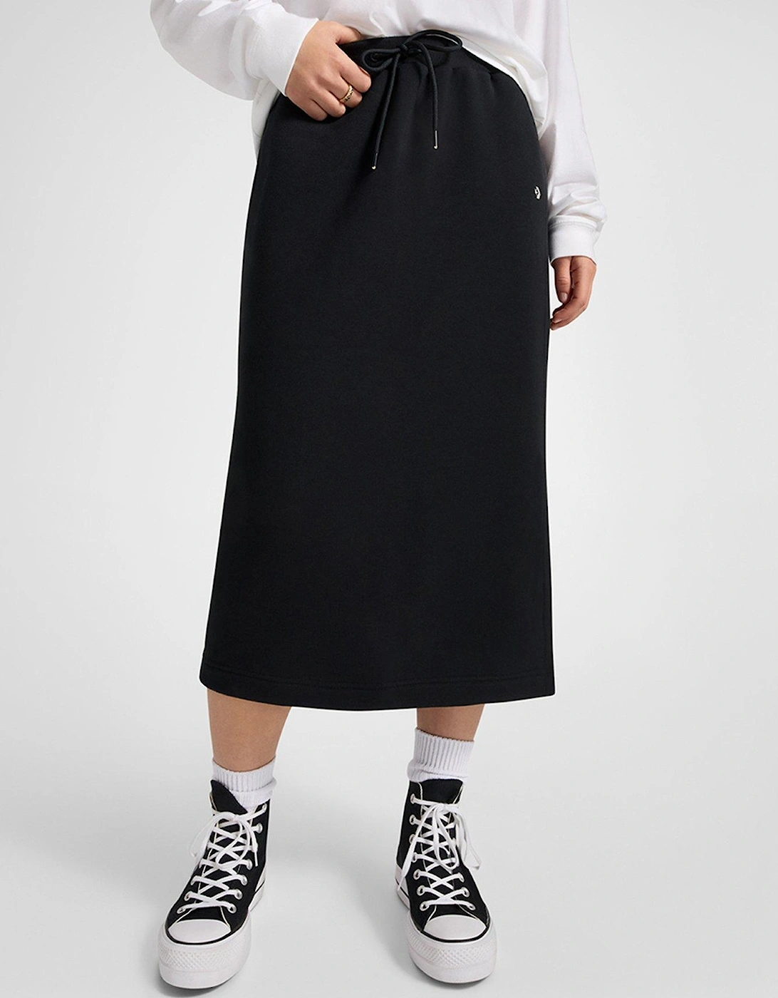 Womens Midi Skirt - Black, 5 of 4