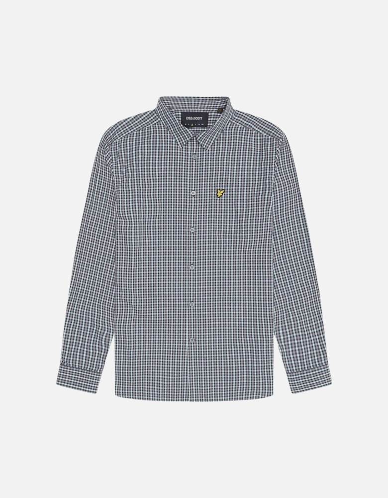 Lyle & Scott Checked Gingham Argyle Teal/Blue Long Sleeve Shirt