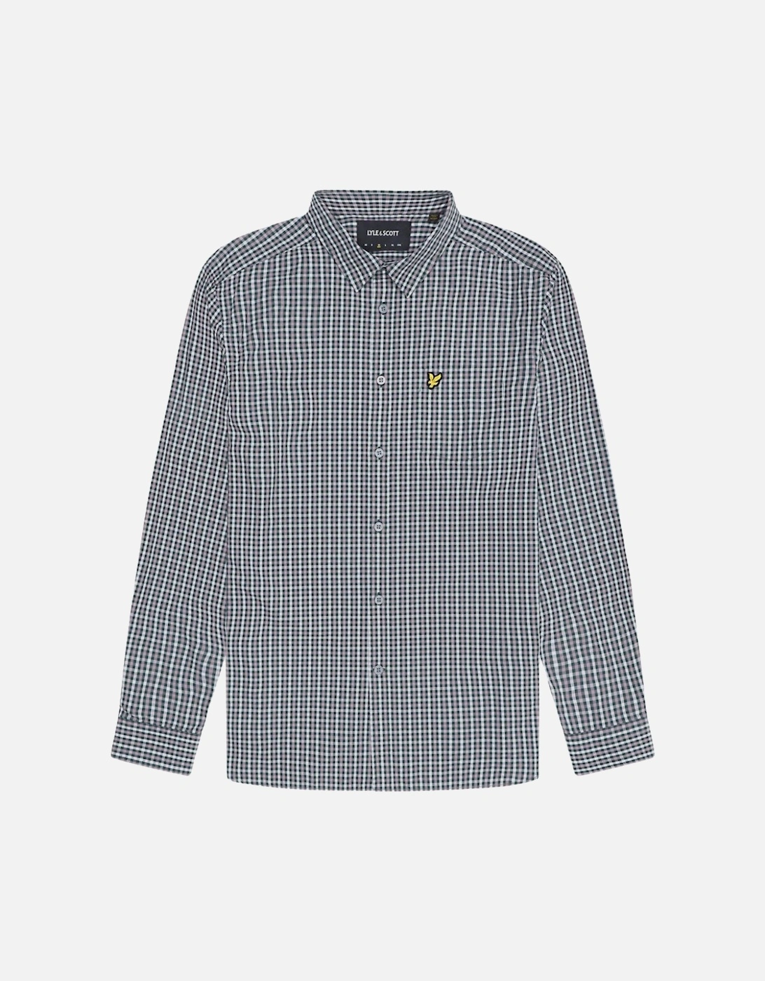 Lyle & Scott Checked Gingham Argyle Teal/Blue Long Sleeve Shirt, 4 of 3