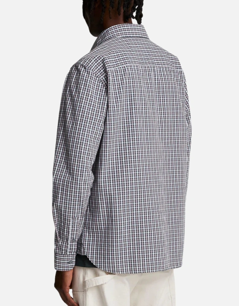 Lyle & Scott Checked Gingham Argyle Teal/Blue Long Sleeve Shirt