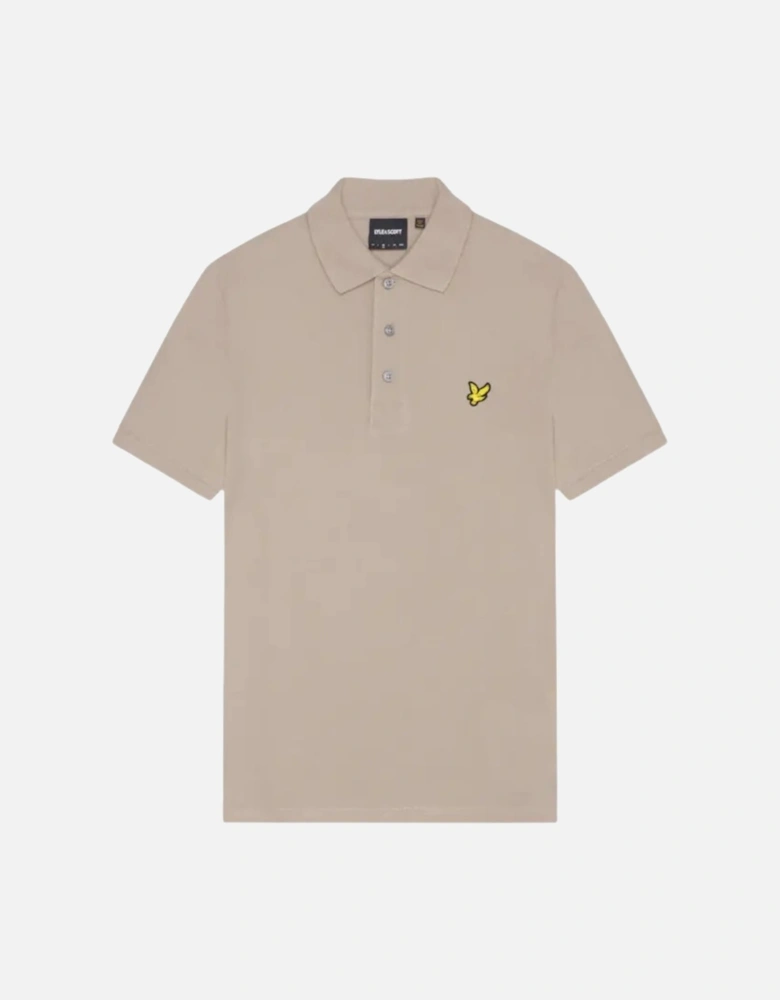 Lyle & Scott Branded Chest Logo Heritage Beige Polo Shirt