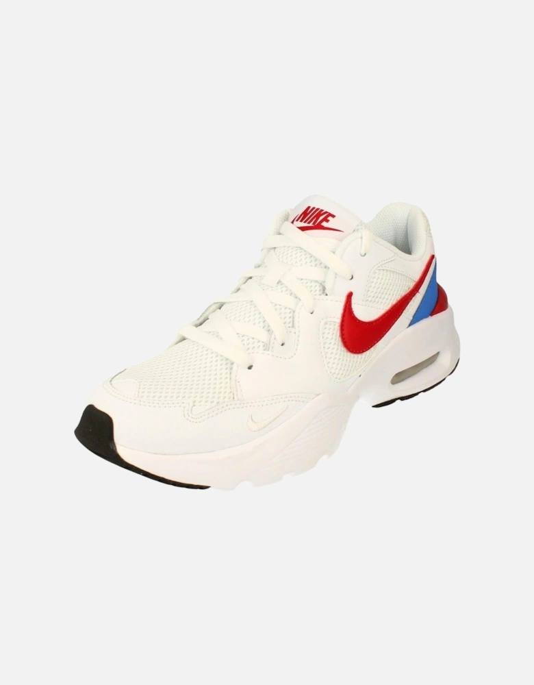 Fusion Red Swoosh White Trainers