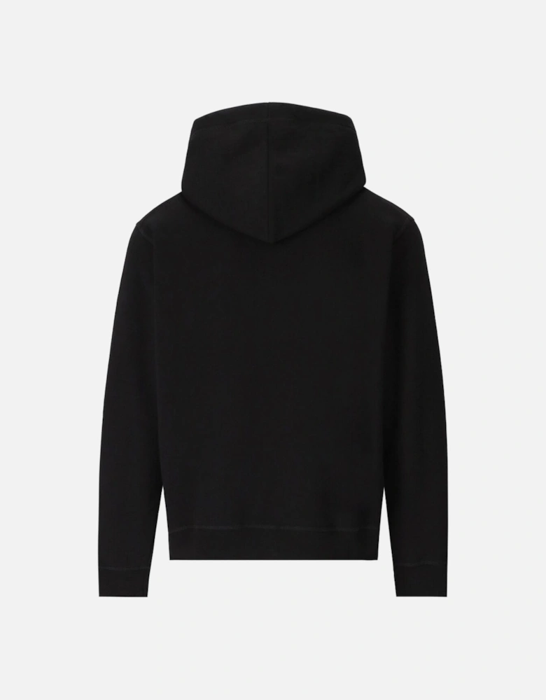 Loose Fit Santa Dan Logo Black Hoodie