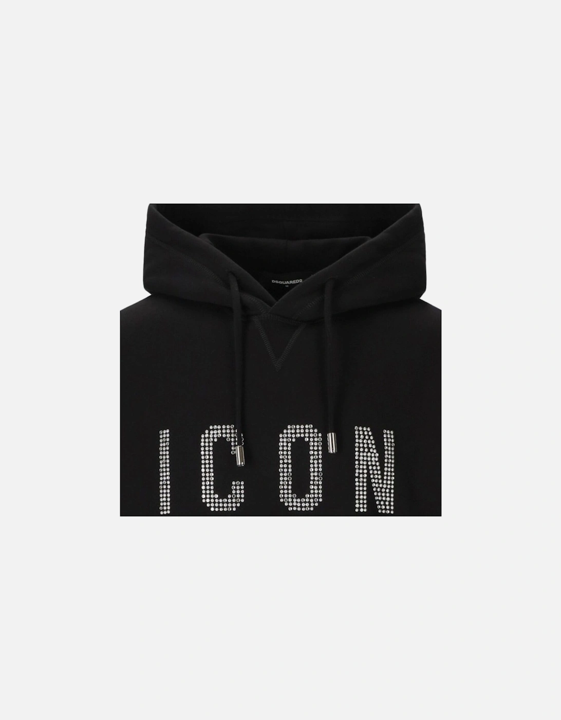 Studded Icon Logo Black Hoodie