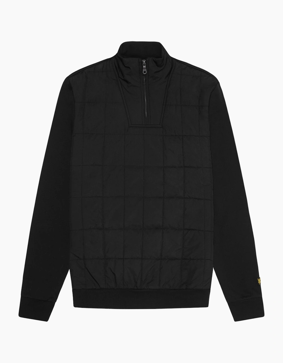 Men's Lyle & Scott Hybrid Quilted Black Half-Zip Sweatshirt - Size: XXL