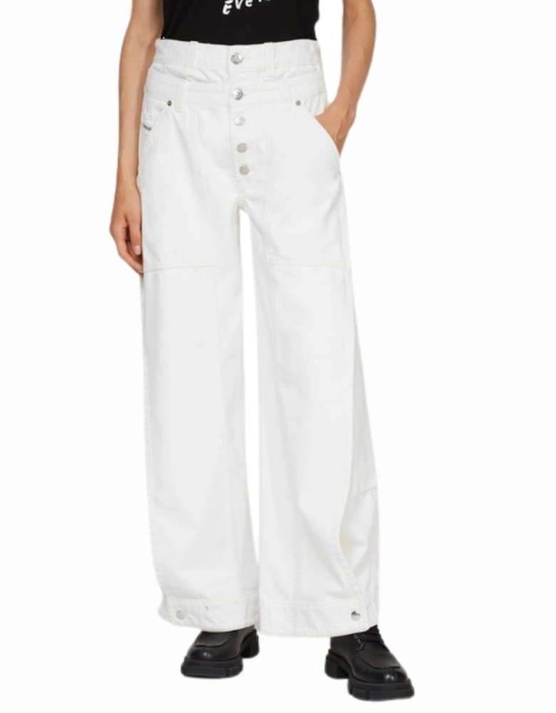 D-Laly-SP Flare Fit White Jeans