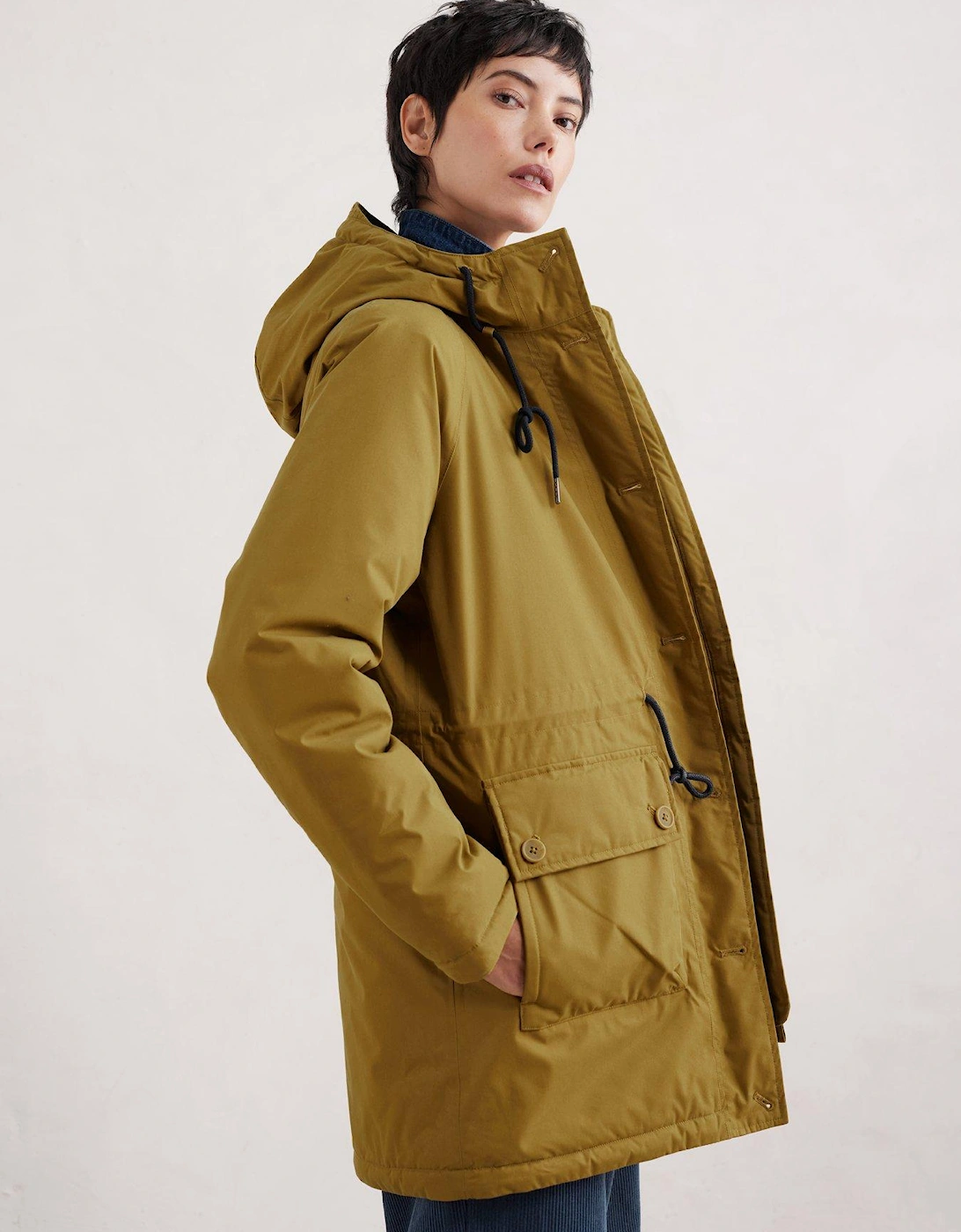 Showerproof Longline Raincoat - Yellow, 6 of 5