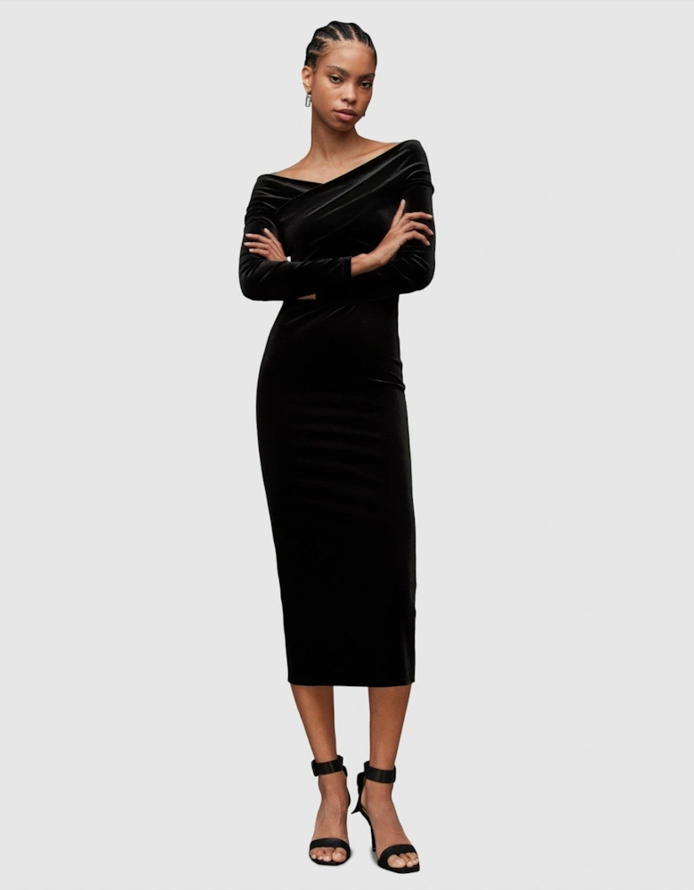 Delta Velvet Dress - Black