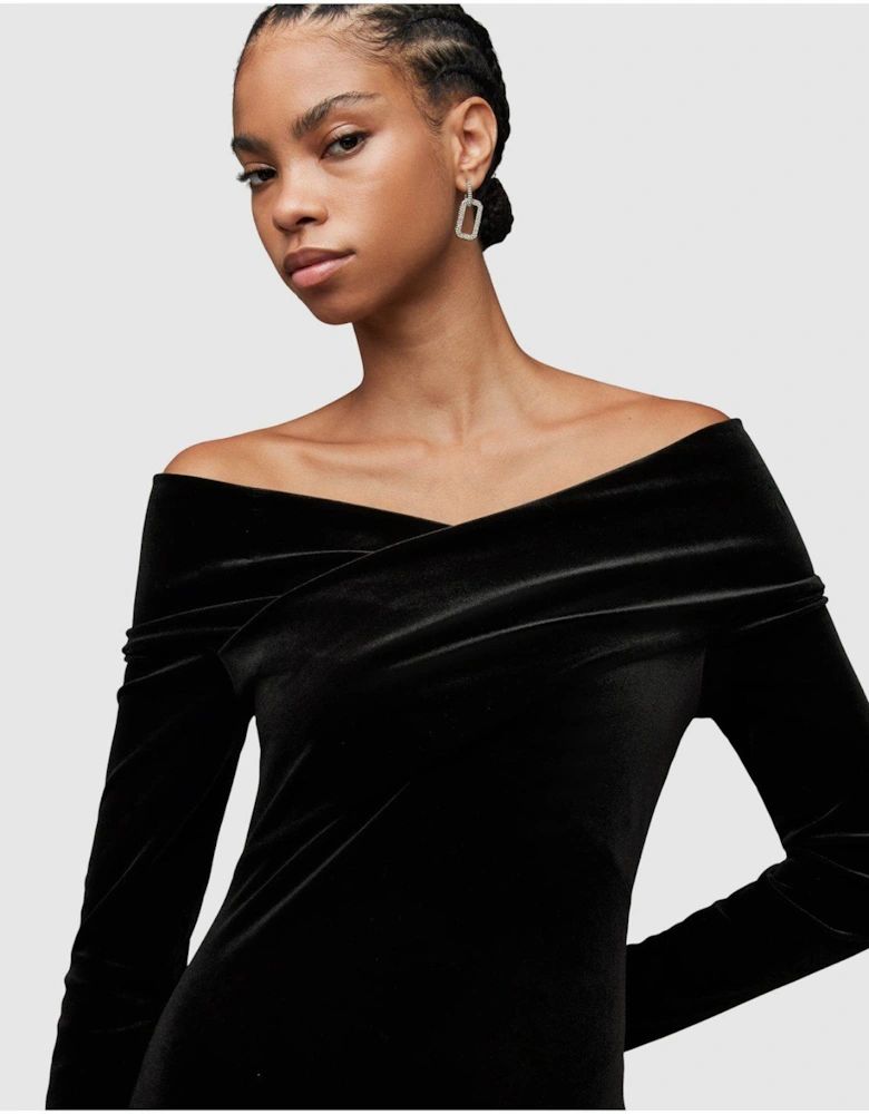 Delta Velvet Dress - Black