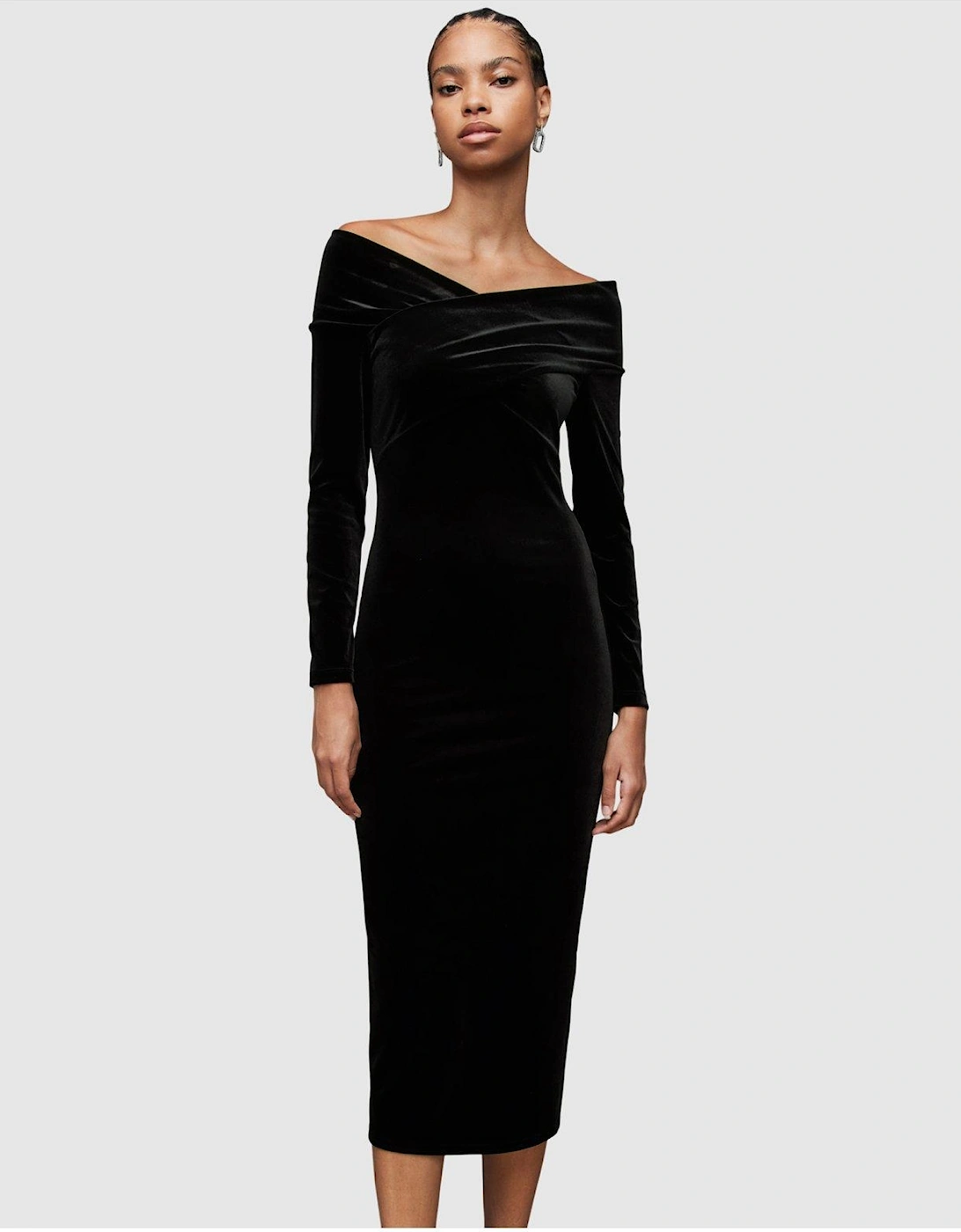 Delta Velvet Dress - Black