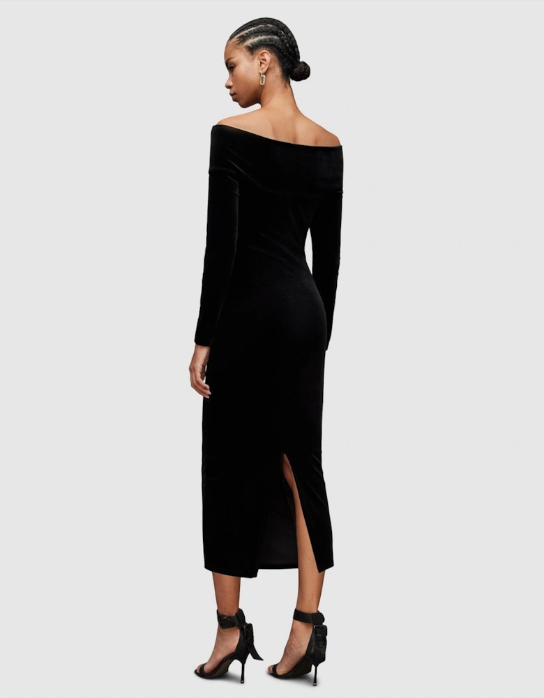 Delta Velvet Dress - Black