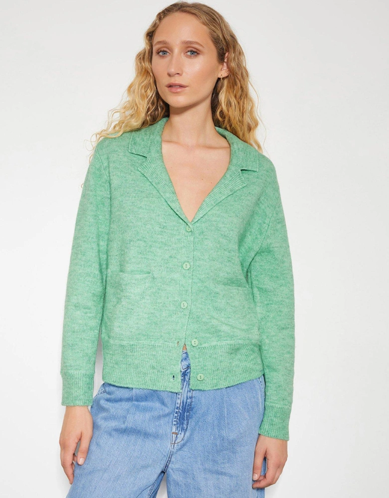 Cora Collar Cardigan - Green