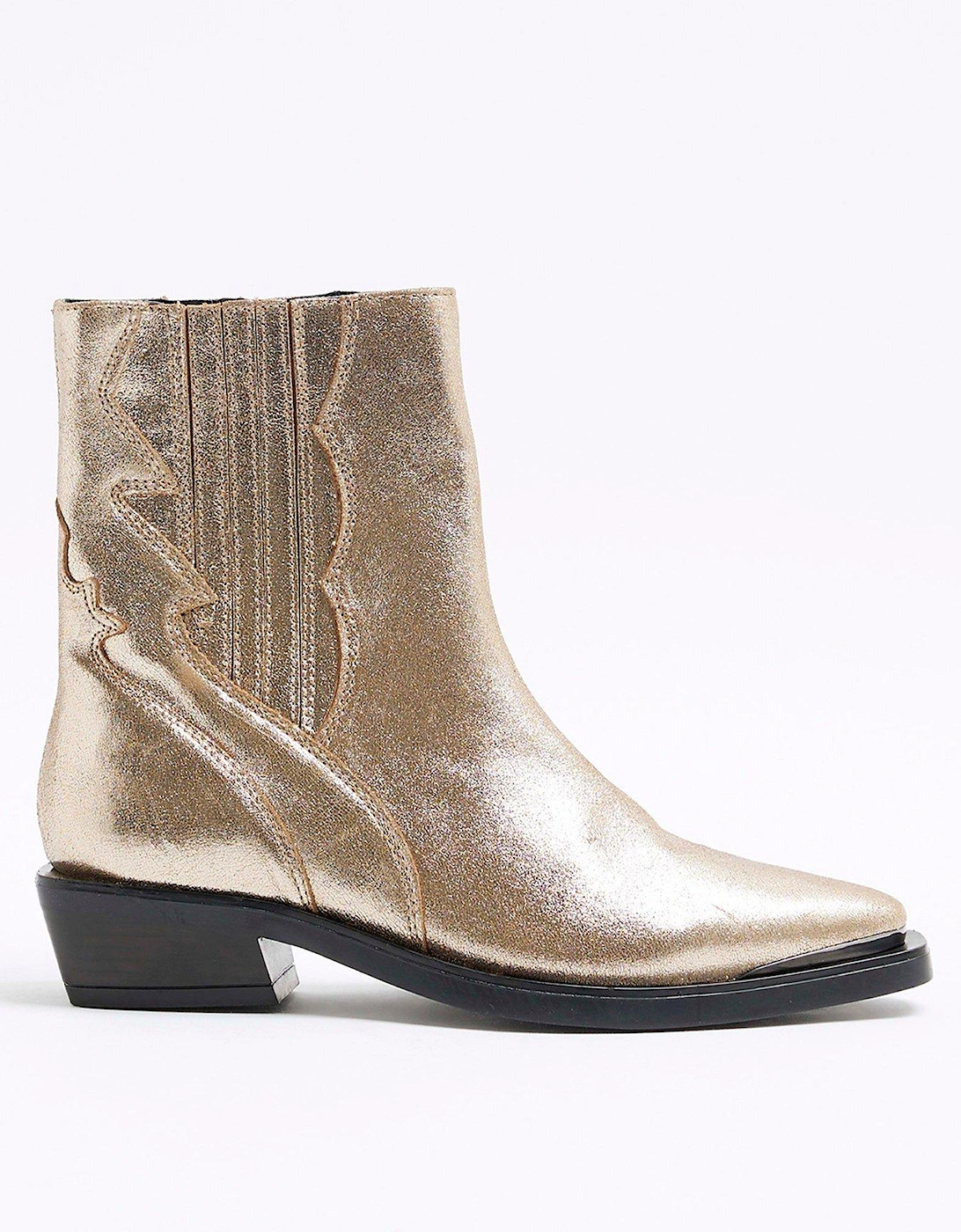 Chelsea Western Ankle Boots - Gold, 7 of 6