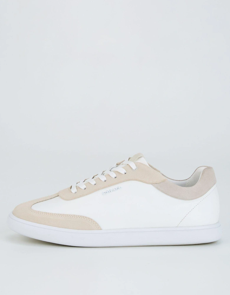 Cupsole Leather Lace Up Trainer - White