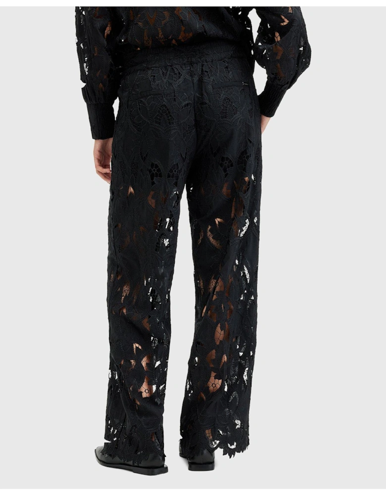 Charli Embroidered Straight Fit Trousers - Black