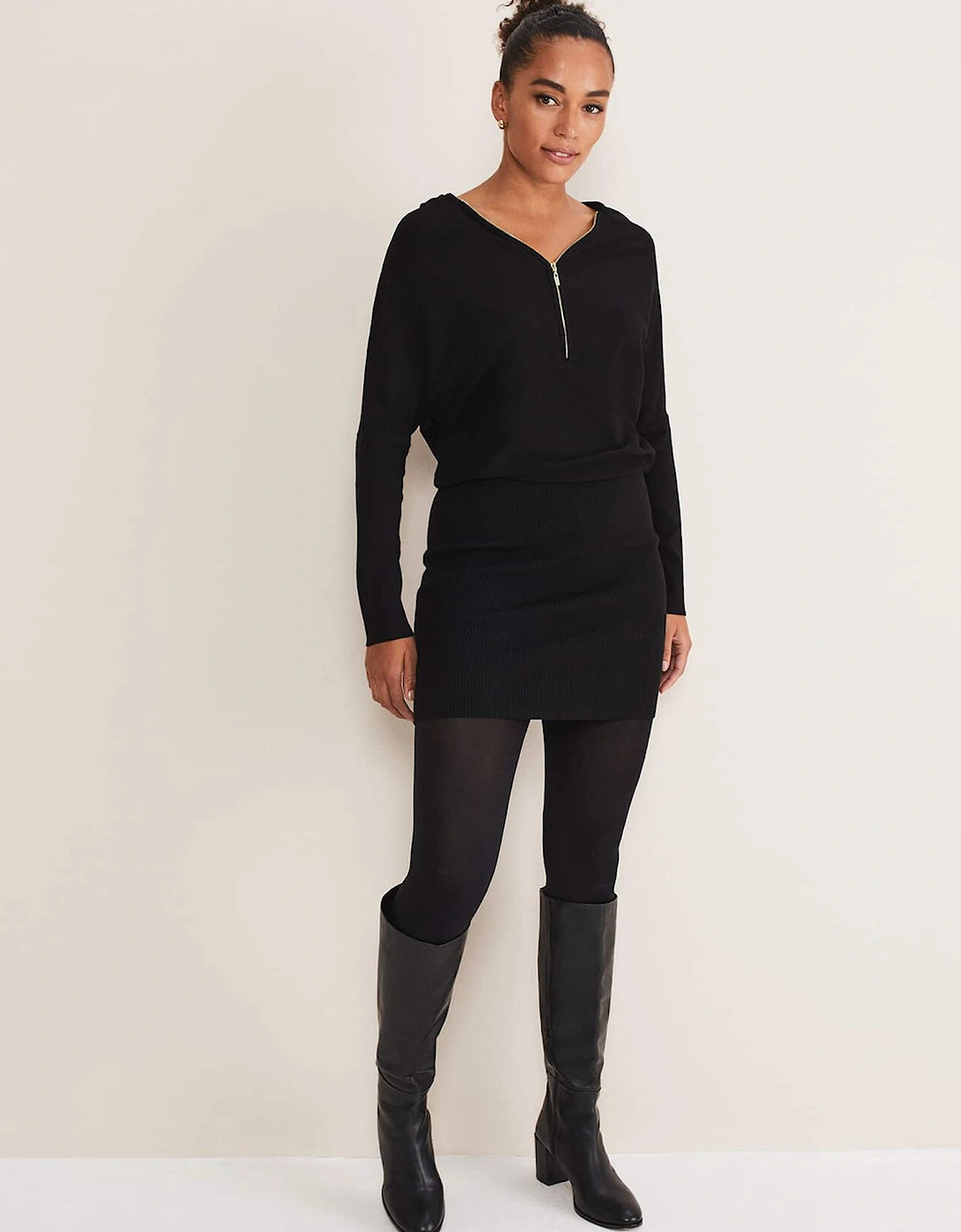 Becca Zip Neck Detail Dress