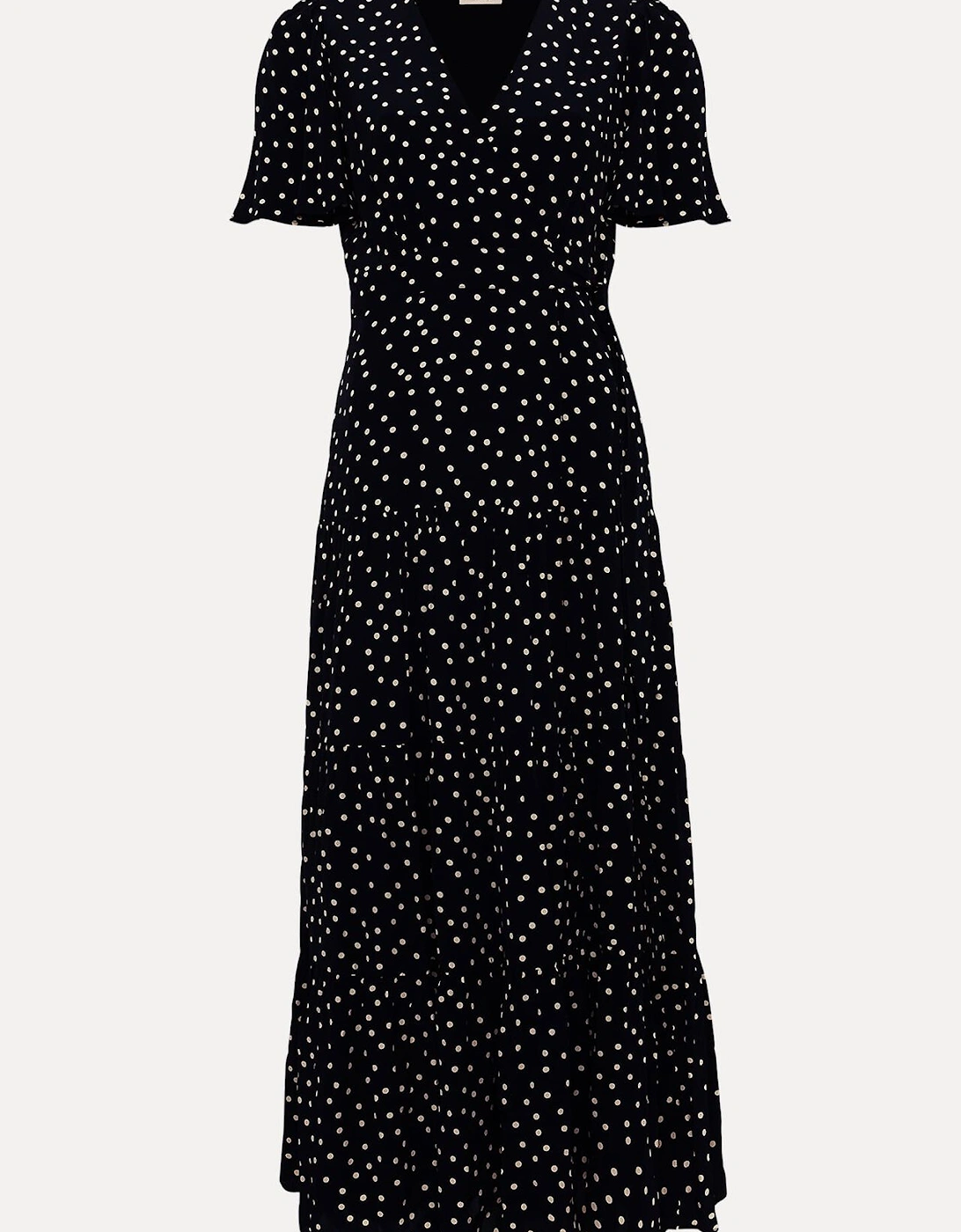 Jenna Black Spot Wrap Midaxi Dress