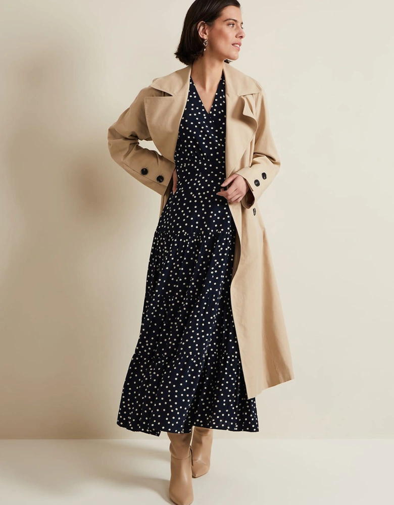 Jenna Black Spot Wrap Midaxi Dress