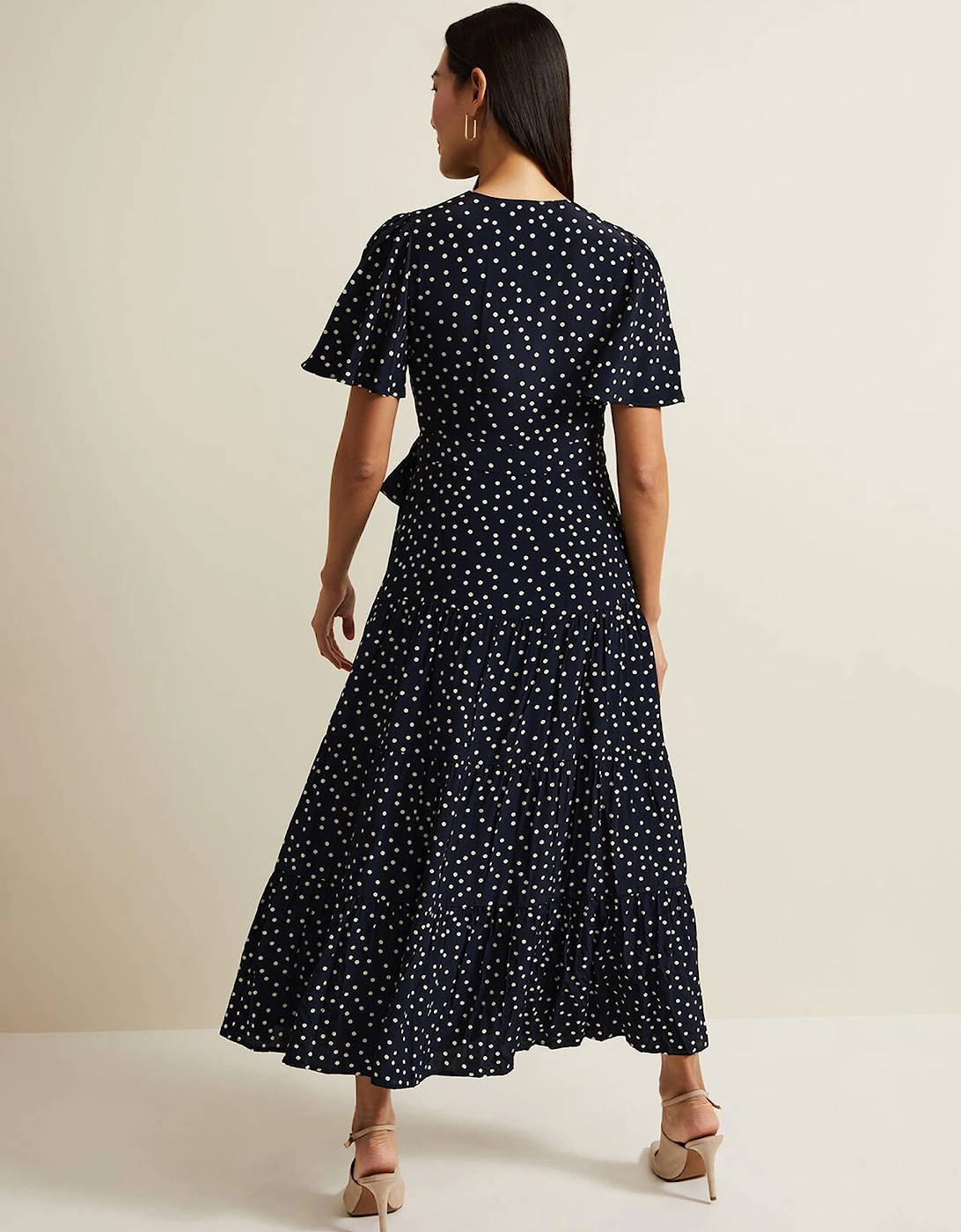 Jenna Black Spot Wrap Midaxi Dress