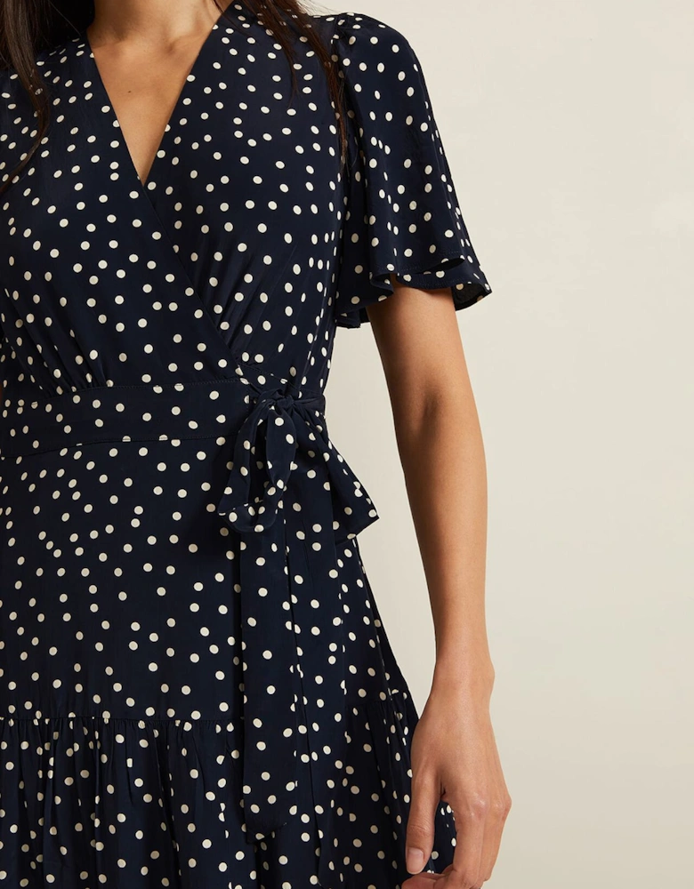 Jenna Black Spot Wrap Midaxi Dress