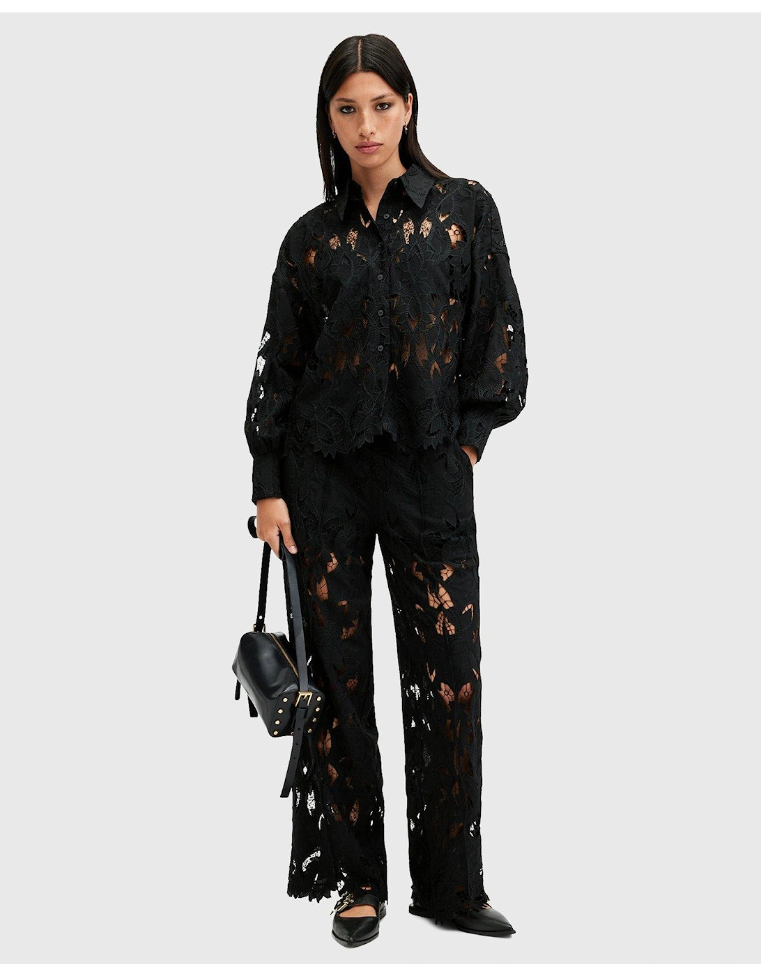 Charli Relaxed Fit Embroidered Shirt - Black