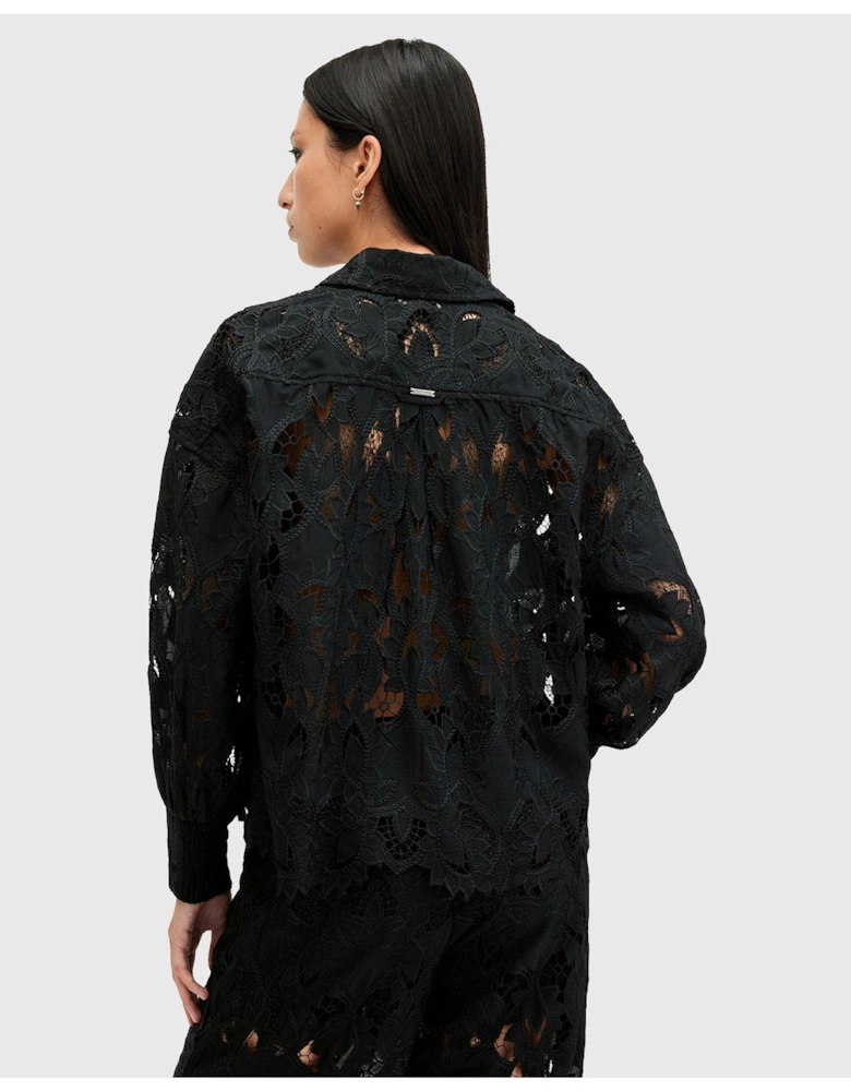 Charli Relaxed Fit Embroidered Shirt - Black