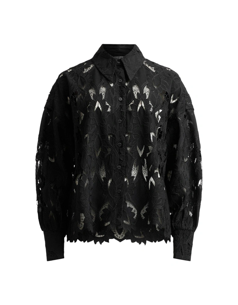 Charli Relaxed Fit Embroidered Shirt - Black