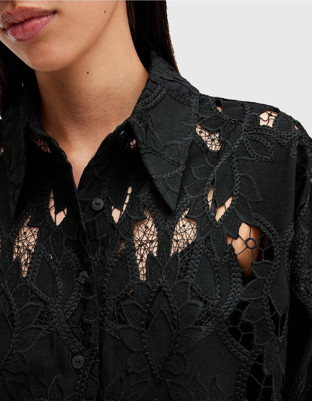 Charli Relaxed Fit Embroidered Shirt - Black