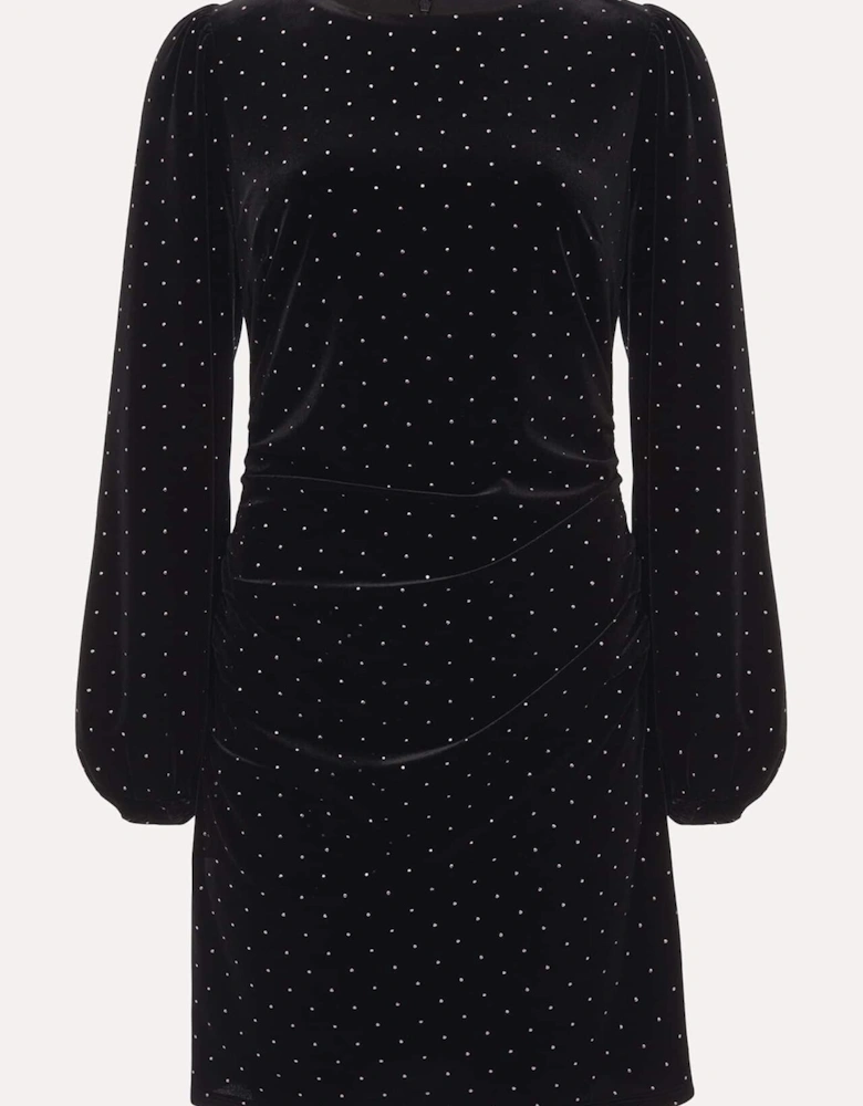 Adele Studded Velvet Mini Dress