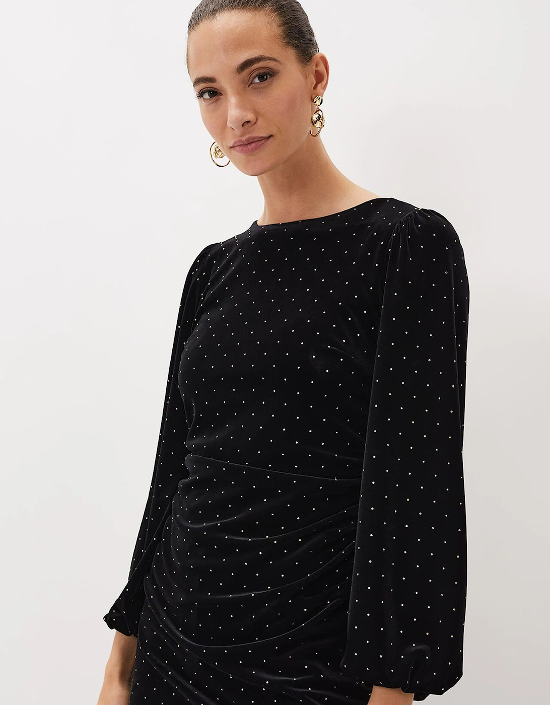 Adele Studded Velvet Mini Dress