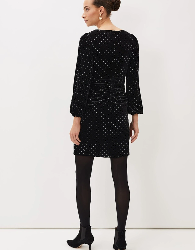 Adele Studded Velvet Mini Dress