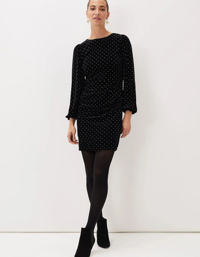 Adele Studded Velvet Mini Dress