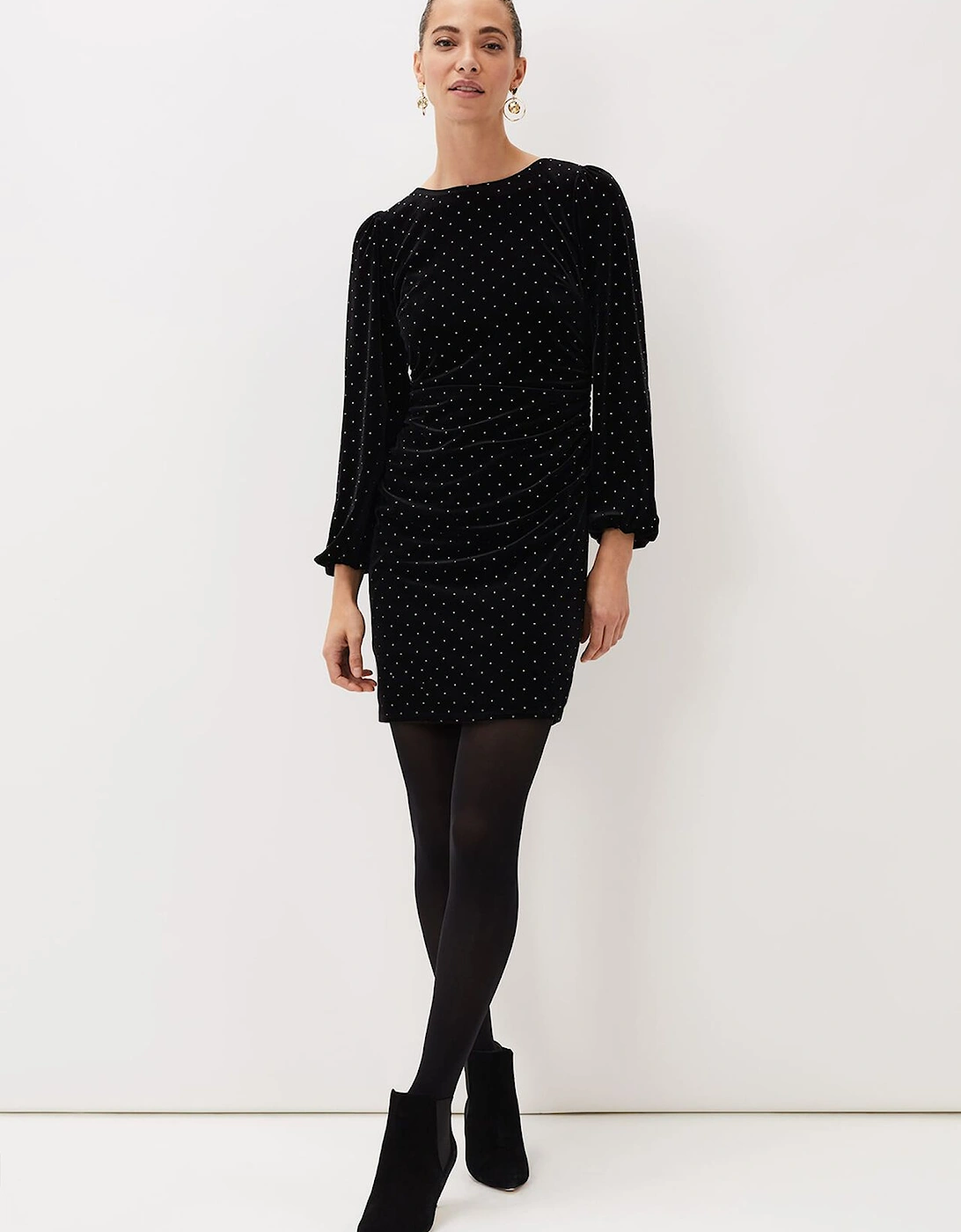 Adele Studded Velvet Mini Dress