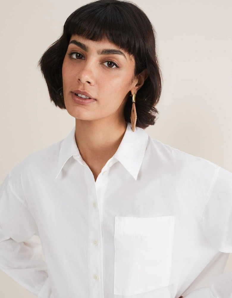 White Cotton Oversized Shirt