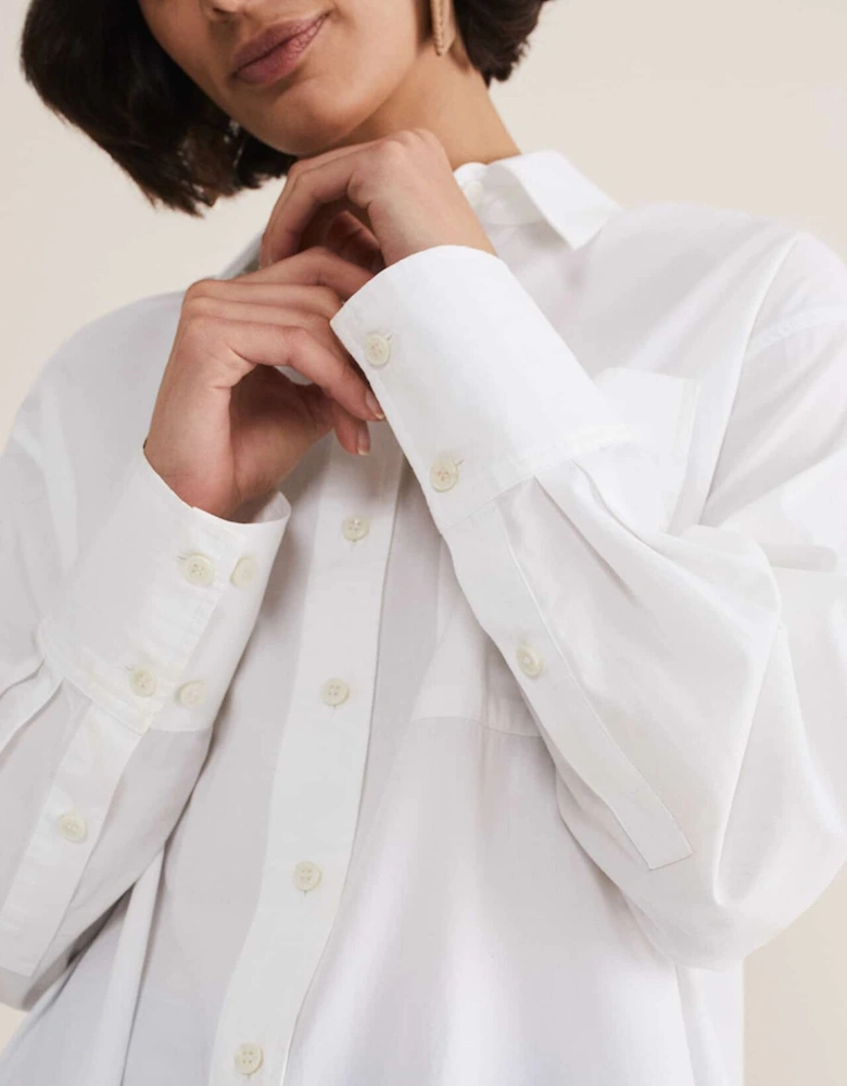 White Cotton Oversized Shirt