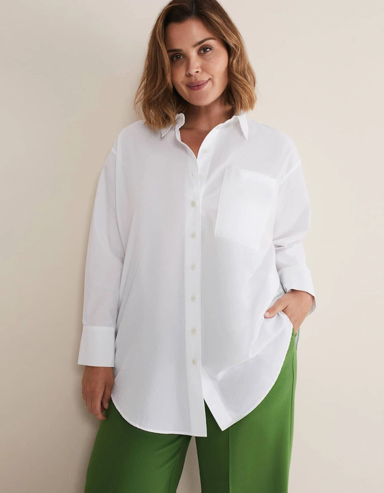 White Cotton Oversized Shirt