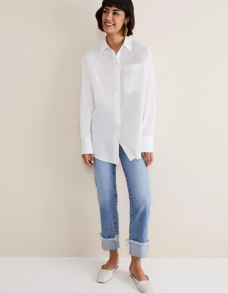 White Cotton Oversized Shirt