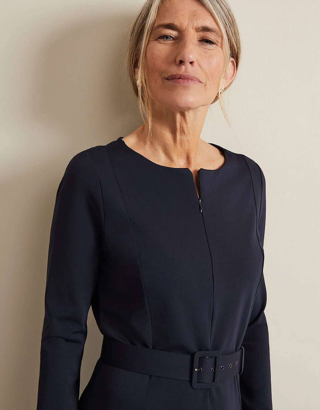 Paula Navy Midi Dress