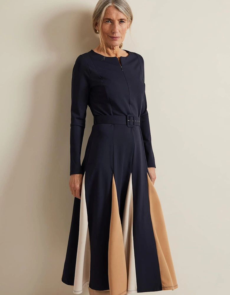Paula Navy Midi Dress